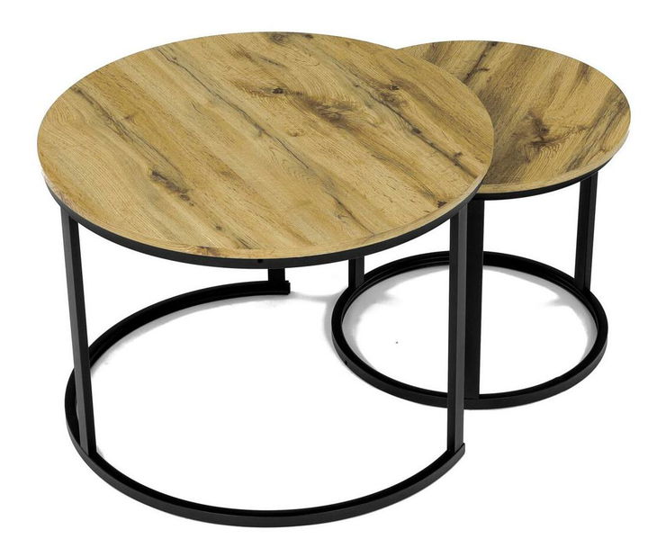 Set 2 konferenčných stolíkov Conjugar (dub divoký)