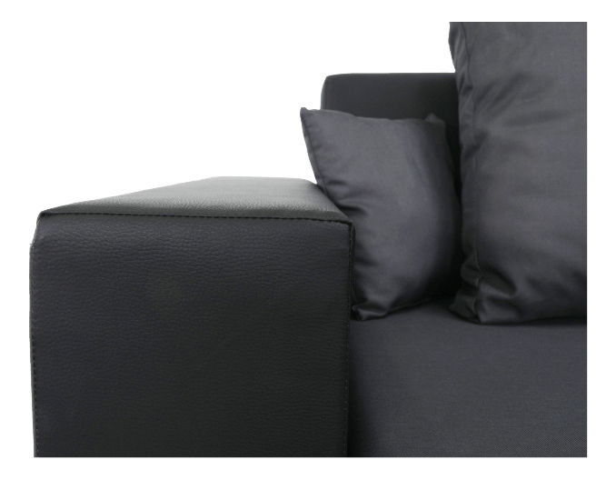 U-alakú sarok kanapé Eutychus (fekete + szürke) (J)