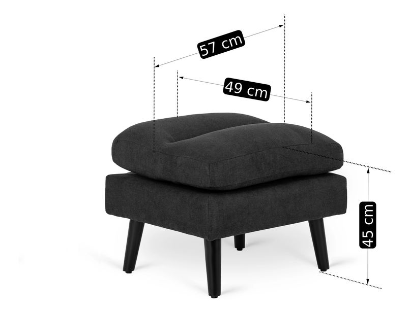 Polohovacie kreslo Hondurenas (čierna) (s taburetkou)