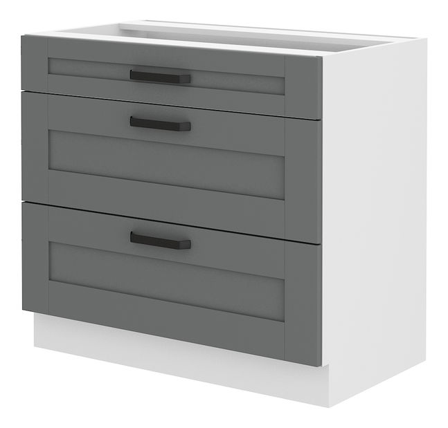 Alsó konyhaszekrény Lucid 80 D 3S BB (dustgrey + fehér)
