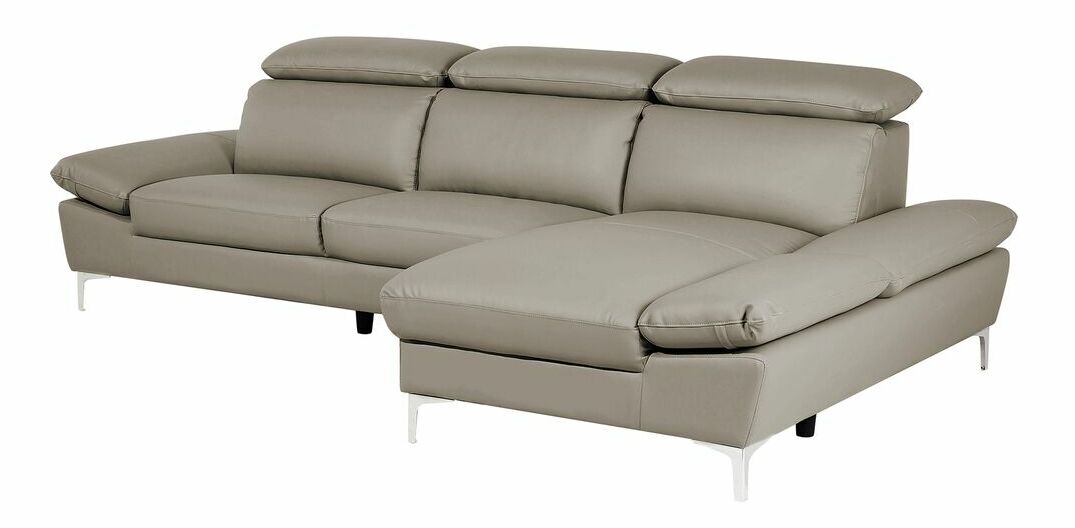 Bőr sarokkanapé Farona (sötétszürke) (J)