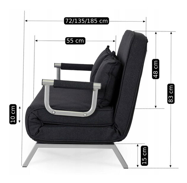 Sofa na razvlačenje Bancarias 2 (crna) 