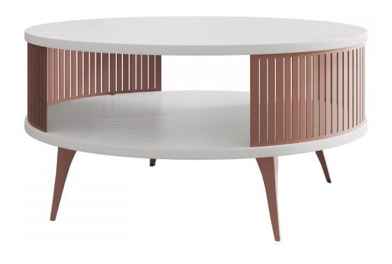 Stolić za kavu Mozimo Ember (bakar + bijeli akril) *outlet moguća oštećenja