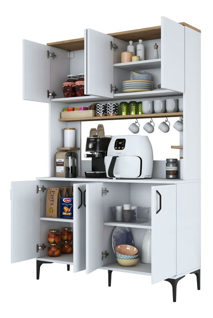 Policová skriňa Jenaretta 176 (biela + orech)