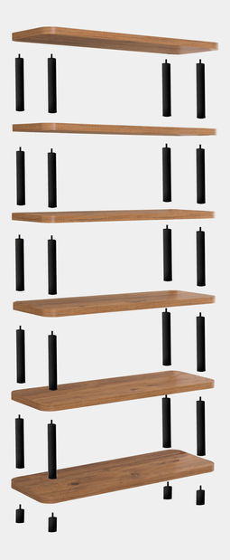 Regál Glen (fekete + atlanti fenyő)