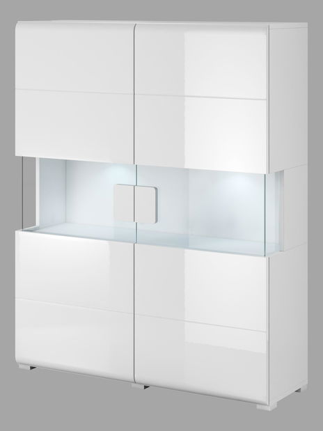 Vitrína Tamie DW42 (biela + lesk biely)