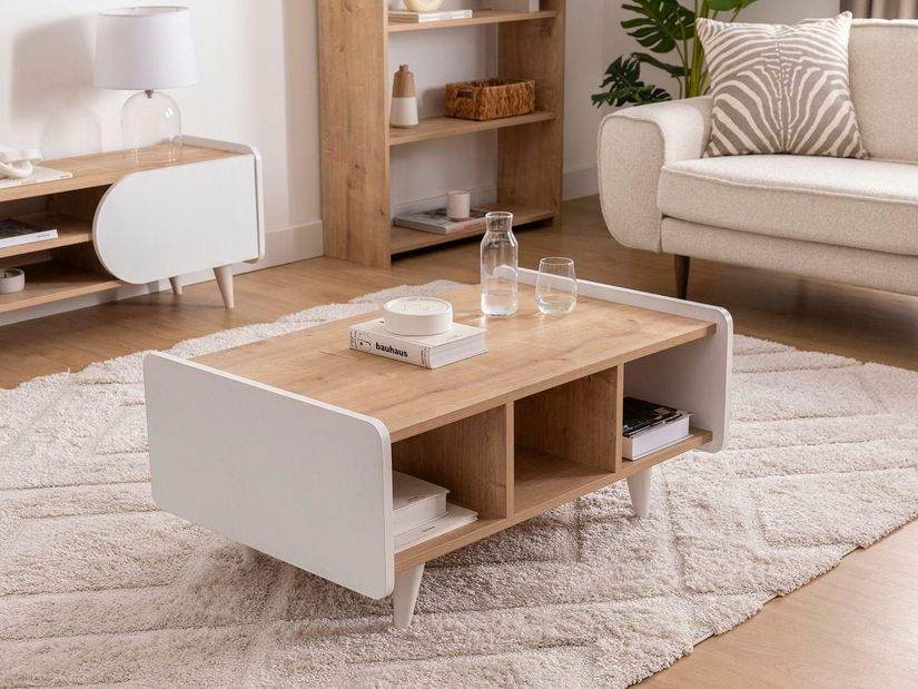 Stolić za kavu Kakulu 1 (zafirov hrast + bijela)