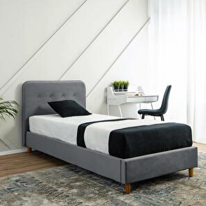 Jednolôžková posteľ 90 cm Dictador (tmavosivá) (s roštom)