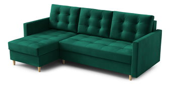 Rohová sedacia súprava Divas (L) (tmavozelená)