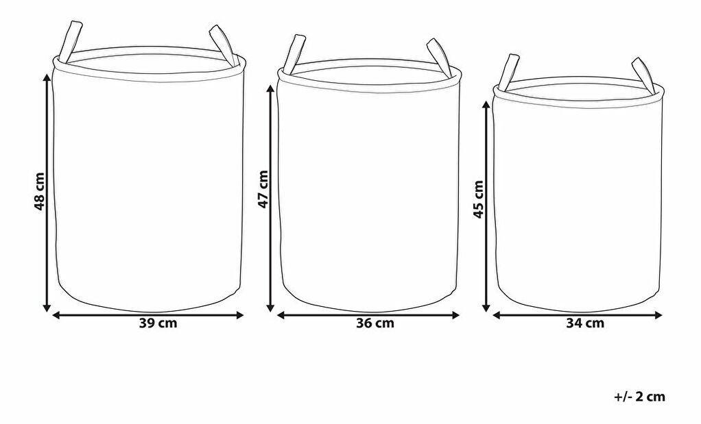 Set 3 buc coșuri depozitare Ailun (gri)