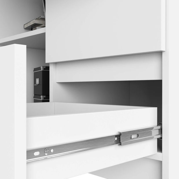 Masă PC de colț Bodhi (alb) (D)