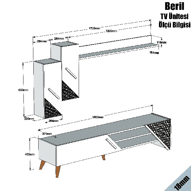 Mobilier living Berlin (Stejar)