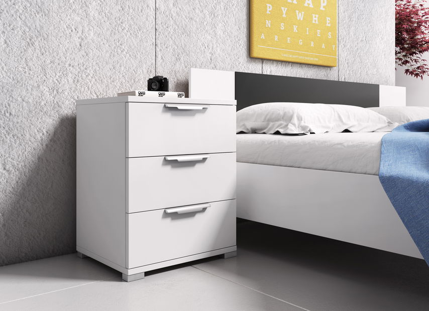 Noptieră Nanci 3S (alb)