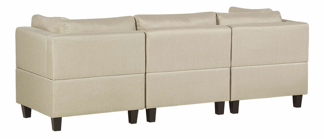 Kanapé modul FELLE (poliészter) (bézs) (3 fő részére) (taburettel)