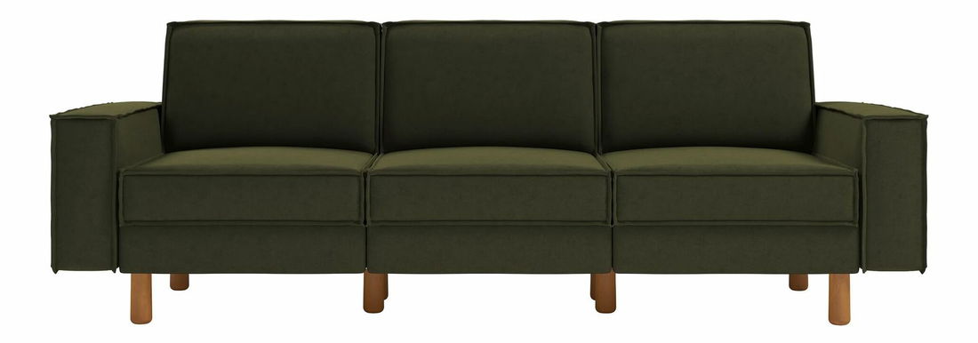 Pohovka trojsedačka Spary E (petrolejová + orech)