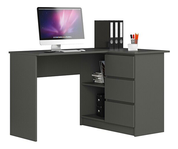 Sarok PC asztal Balkon (grafit) (P)