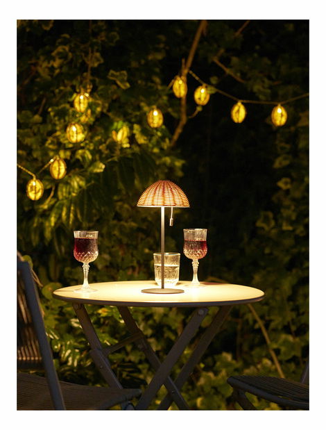 Stolová lampa Woleria (prírodná + čierna)