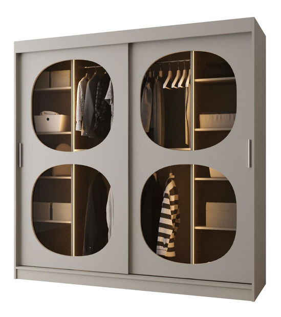 Ruhásszekrény 200 cm Boomer 2 (kasmír) (világítással)