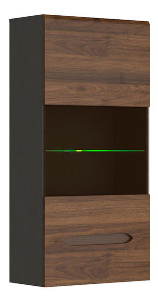 Vitrína na stenu BRW Elpasso SFW1W (Sivý wolfrám + Orech kolumbia)