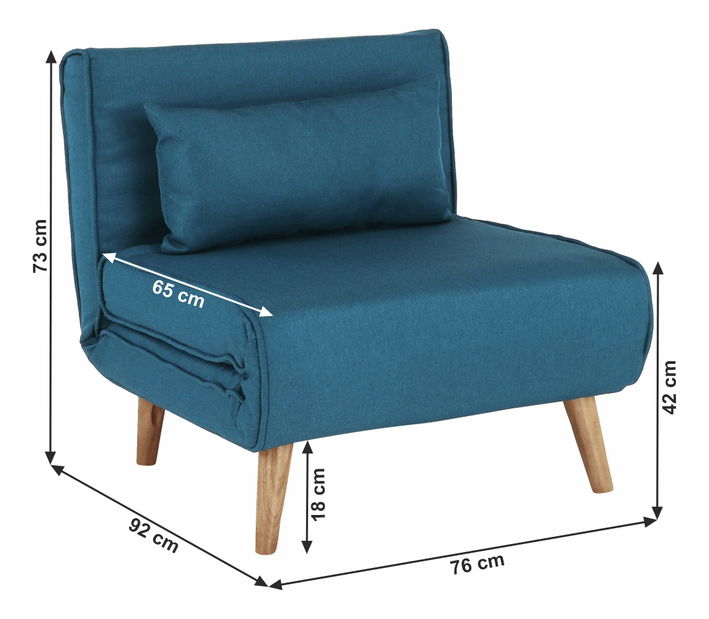 Fotoliu extensibil Fara (albastru) 