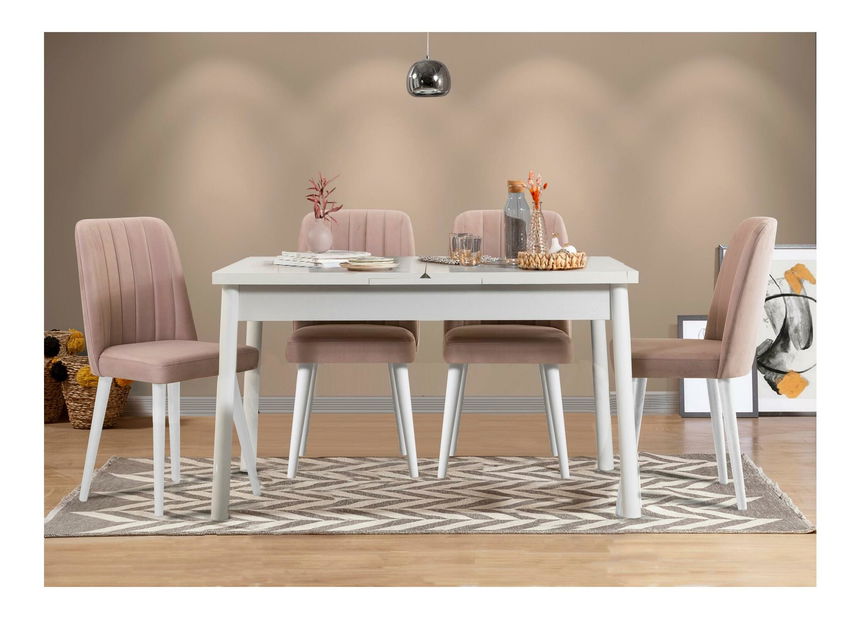 Set mobilier sufragerie Vlasta 5 (alb + piatră) (pentru 4 persoane)