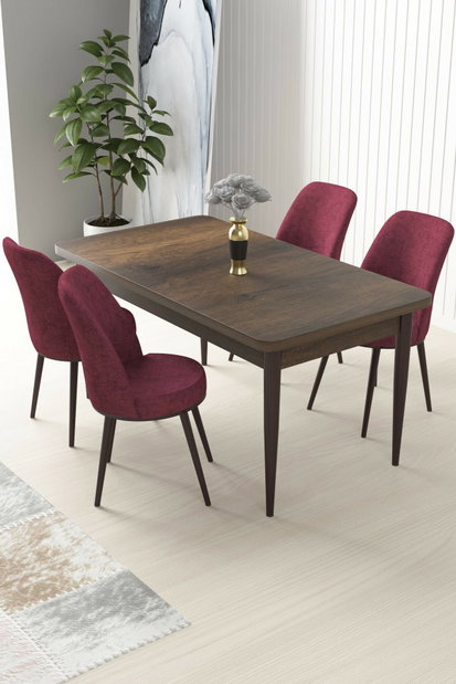 Set dining Nilla 1 (nuc baroc + bordó) (pentru 4 persoane)