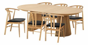 Jedálenský set Ovanria (dub + prírodný + čierny)