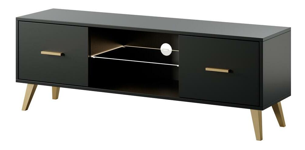 TV skrinka/stolík Savoi I (s osvetlením) (čierna)