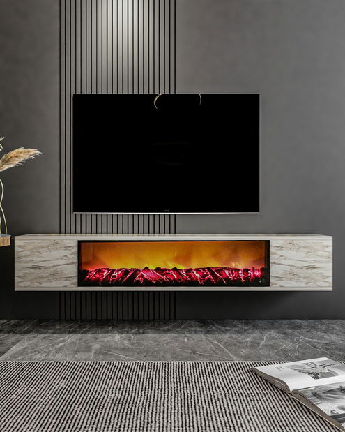 TV stolić/ormarić Parameunt (bijela + mramor)