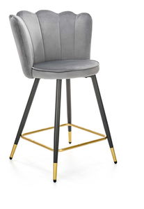 Scaun tip bar Helaine (gri + negru + auriu)