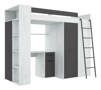 Krevet na kat 90 cm Vivian (D) (s podnicom) (hrast craft + grafit)