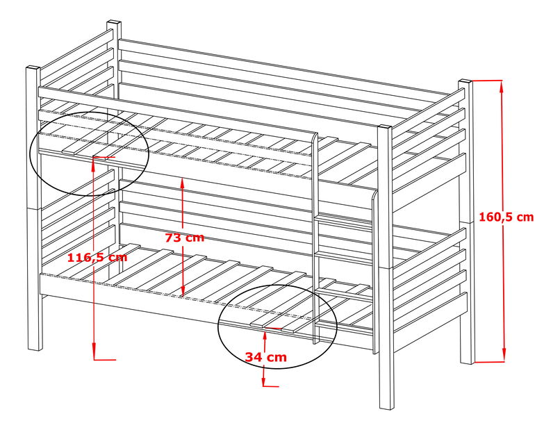 Dječji krevet 90 x 200 cm Nubia (s podnicom i prostorom za odlaganje) (bijela)