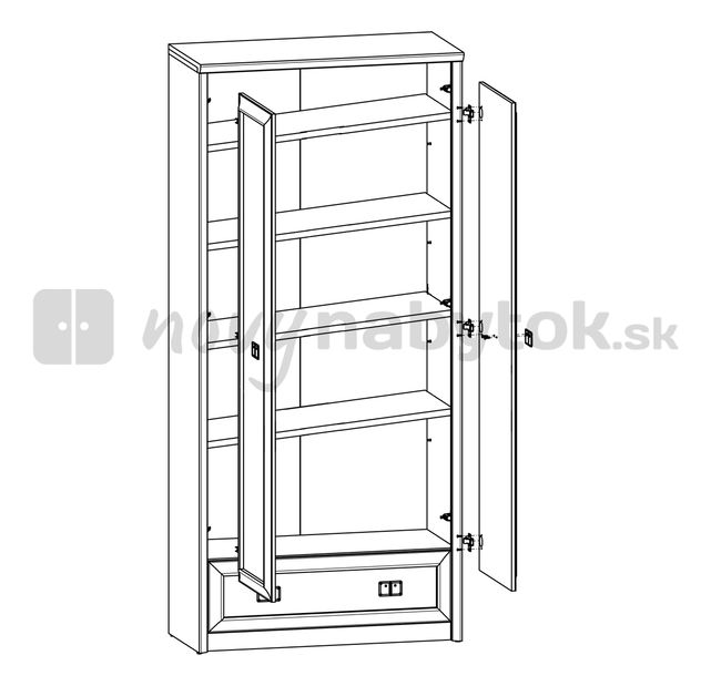Dulap cu rafturi Bong REG2D1S/90