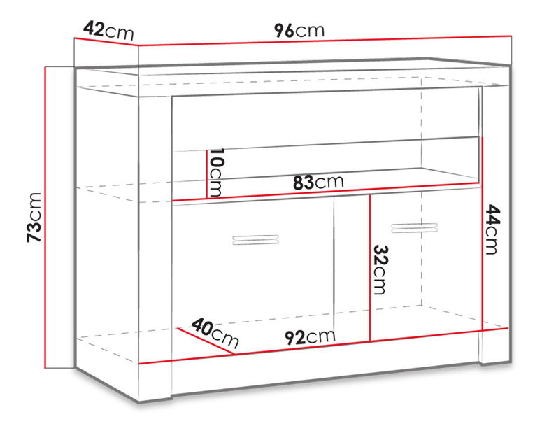 TV stolić/ormarić Nadenas N1 (tamni jasen)