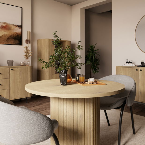 Rozkladací jedálenský stôl Ovalina (dub)