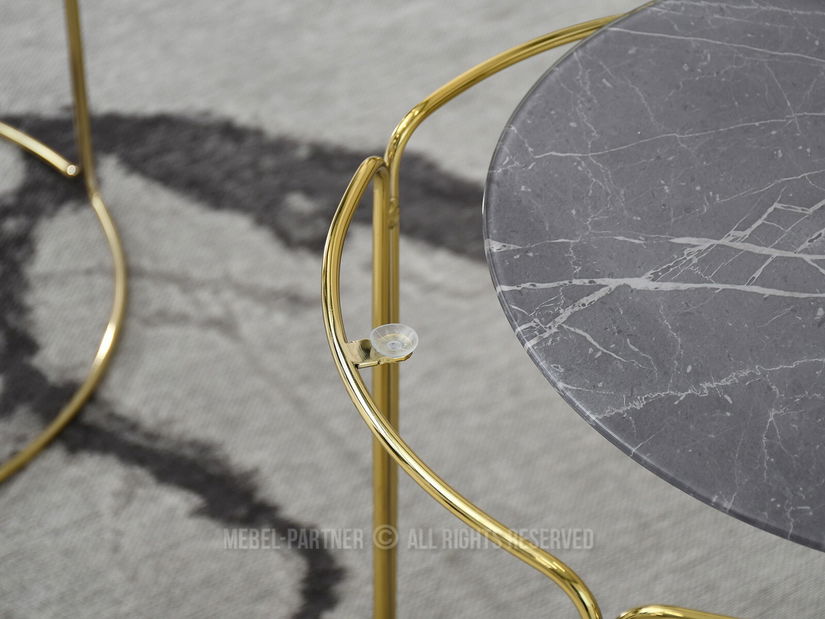 Dohányzóasztal Belianni Zest (szürke márvány + arany)