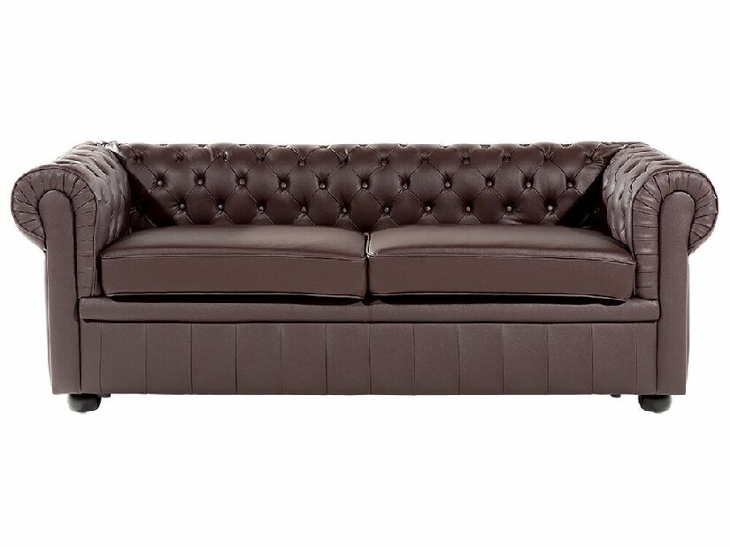 Kožna sofa trosjed Chichester (smeđa)