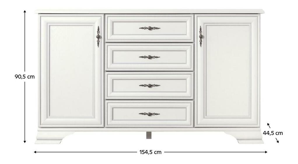 Comodă Kuito KOM2D4S (alb)