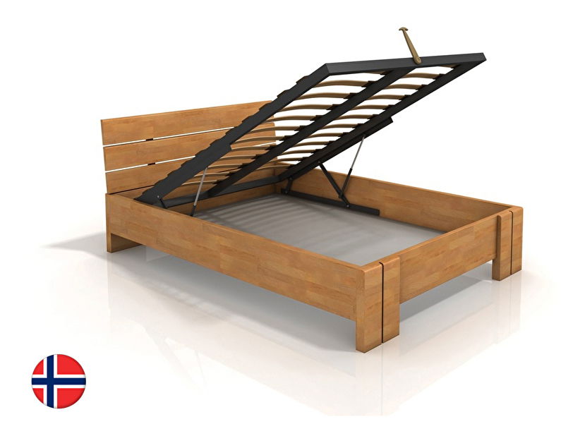 Manželská posteľ 140 cm Naturlig Tosen Long High BC (buk) (s roštom)