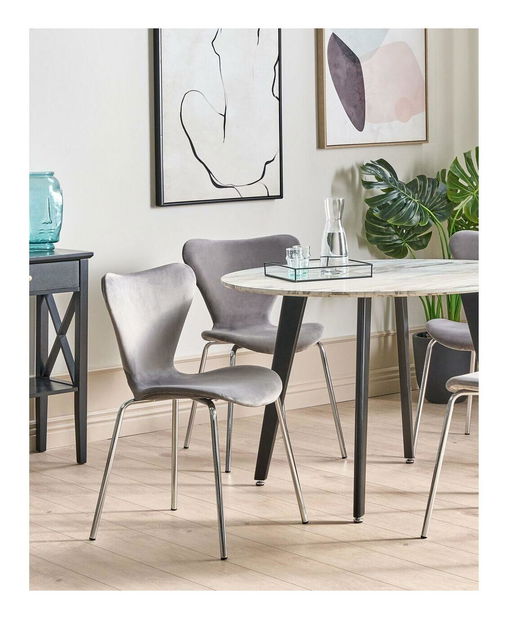 Set blagovaonskih stolica (2 kom.)- Baylor (siva + srebrna)