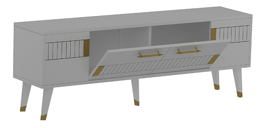 TV stolić/ormarić Mody (bijela + zlatna)