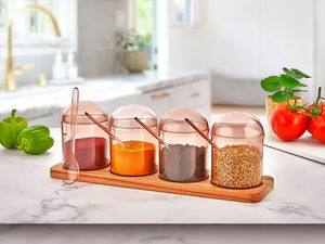 Posude za začine Spicy 628 (drvo + svijetlosmeđa)