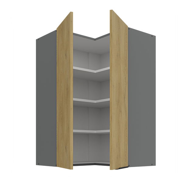 Dulap superior de bucătărie de colț Carminia 60x60 GN90 2F (90) (stejar cremona + antracit)