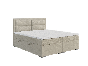 Egyszemélyes ágy Boxspring 120 cm Menorra (világosbézs) (matraccal és tárolóhellyel)