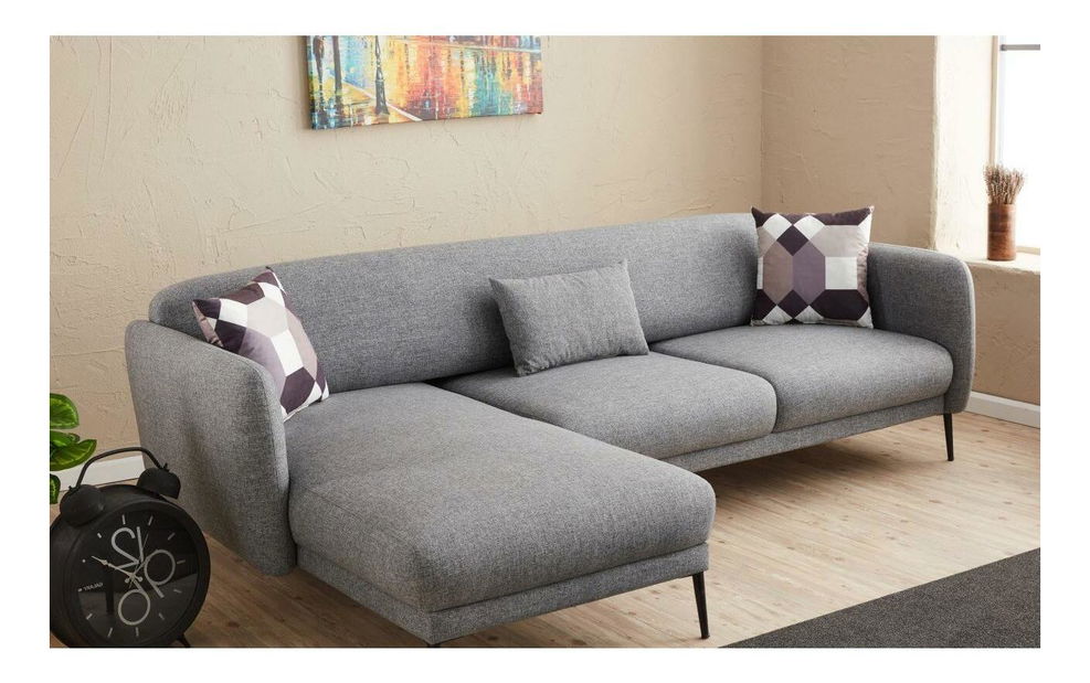 Rohová sedačka Victory (L) (sivá + čierna)