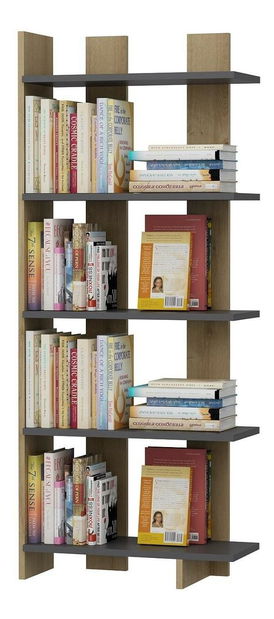 Regál Bulote (antracit + dub čierny) 