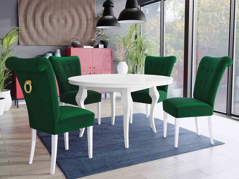 Étkezőszék Samanta (sötétzöld + fehér + arany)