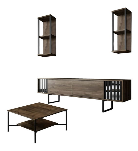 Set mobilier living Chromatic (nuc + negru)