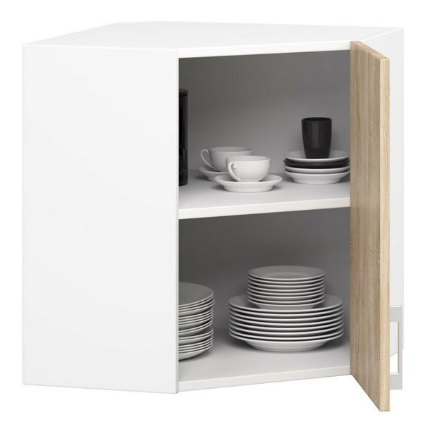 Dulap superior de bucătărie Lula w60n (Alb + stejar sonoma)