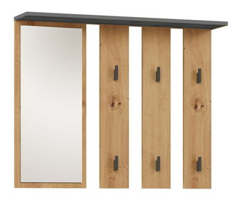 Panel za vješanje Puntuable 1 (antracit + hrast artisan) (s ogledalom)